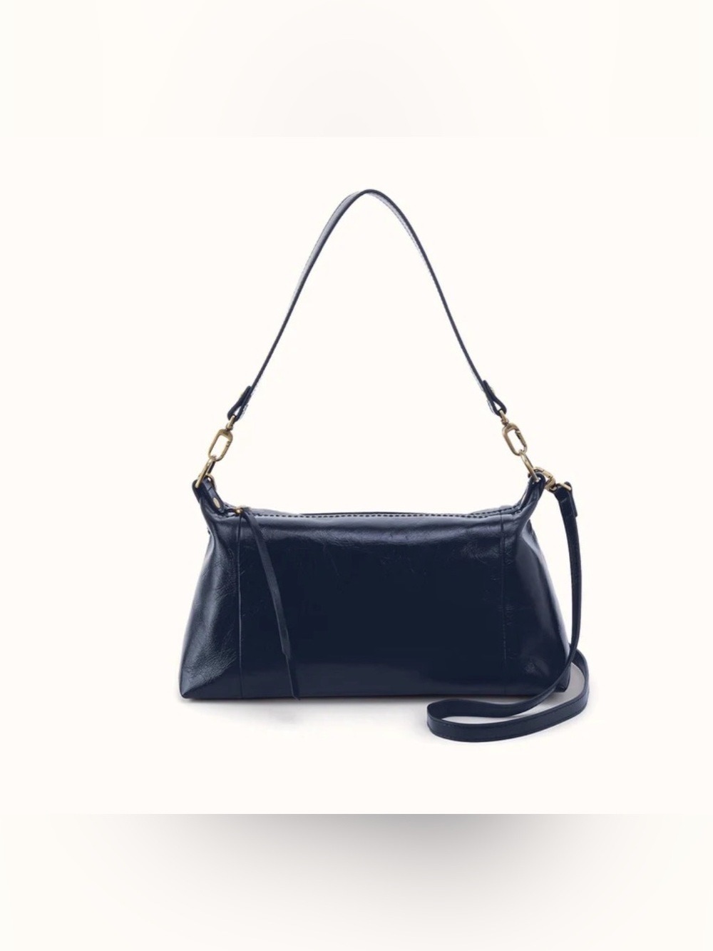 Classic Darcy Navy Leather Shoulder Bag - Women